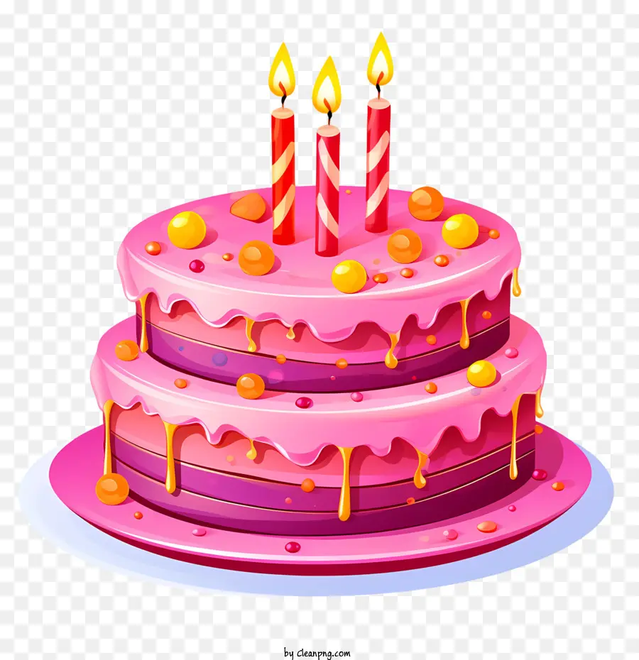 Kue Ulang Tahun，Pink PNG