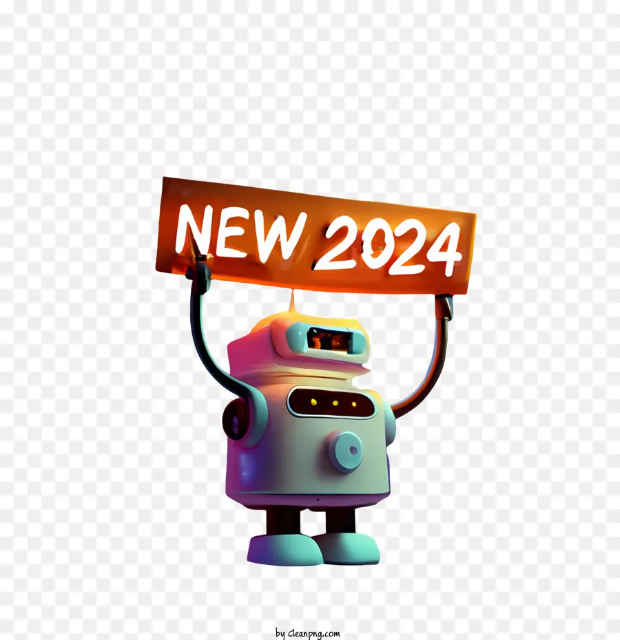 2024 Tahun Baru，Robot PNG