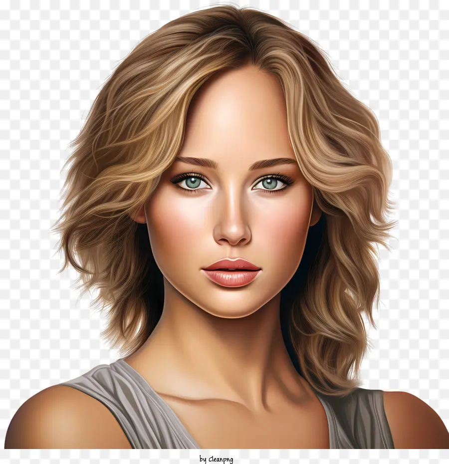 Jennifer Lawrence，Rambut Pirang PNG