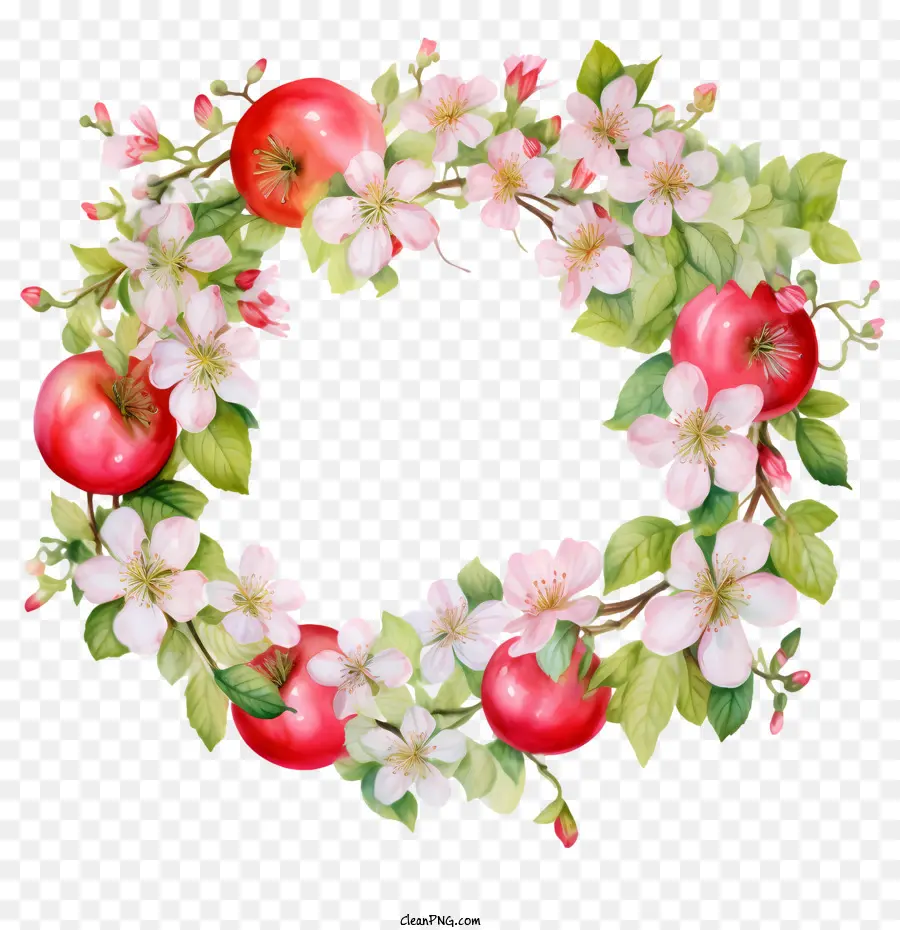 Karangan Bunga Mekar Apel，Apple PNG