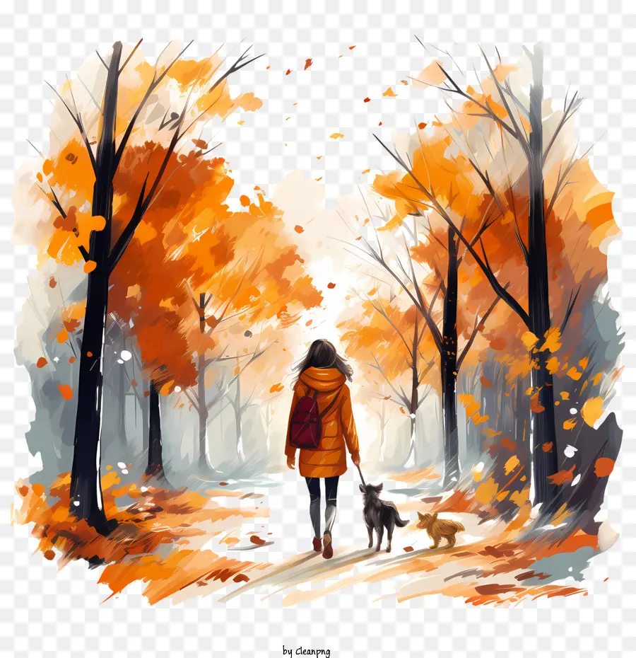Autumn Walk，Anjing PNG
