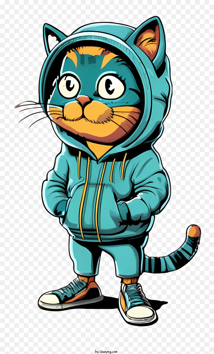 Kucing Kartun，Kucing Kartun Dengan Hoodie PNG