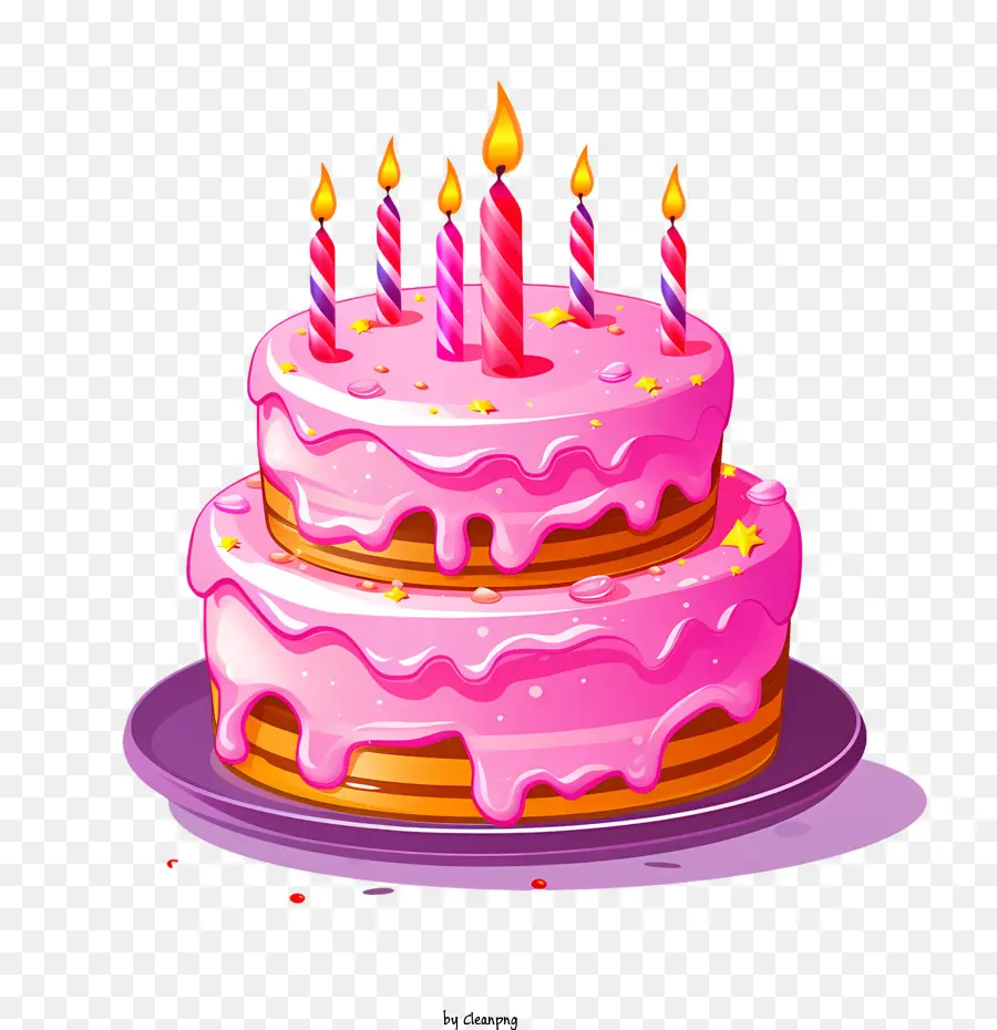 Kue Ulang Tahun，Pink PNG
