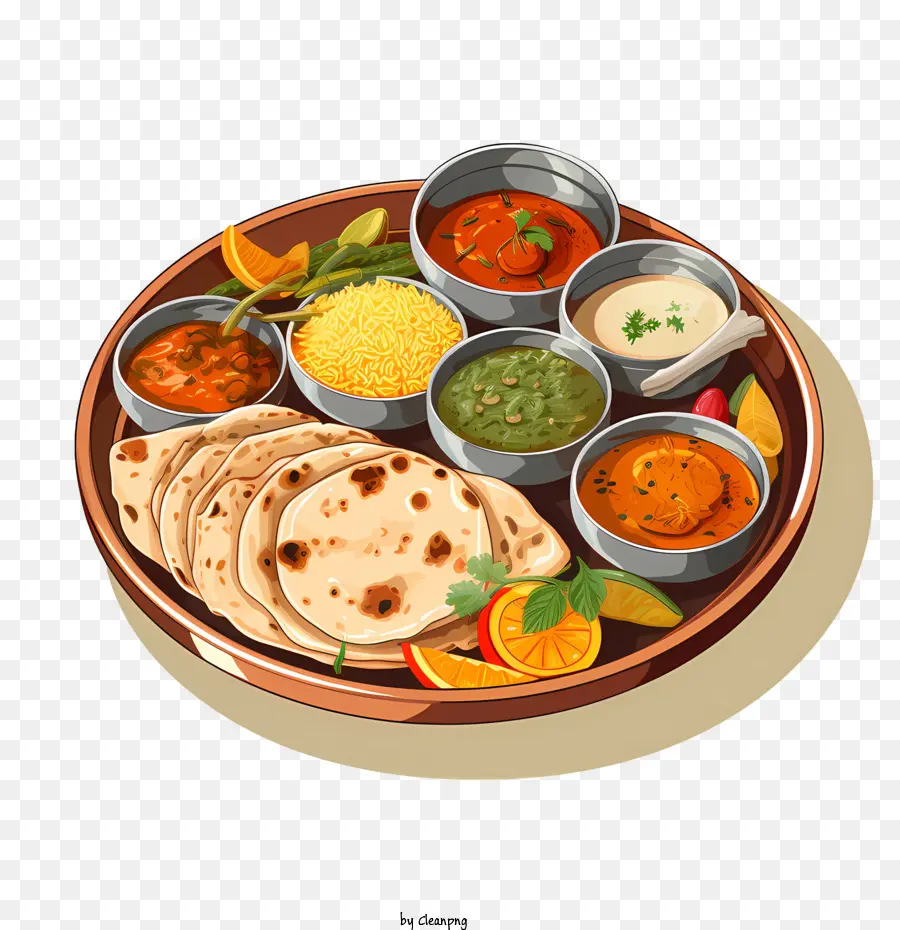 Masakan Tradisional India Thali，Makanan PNG