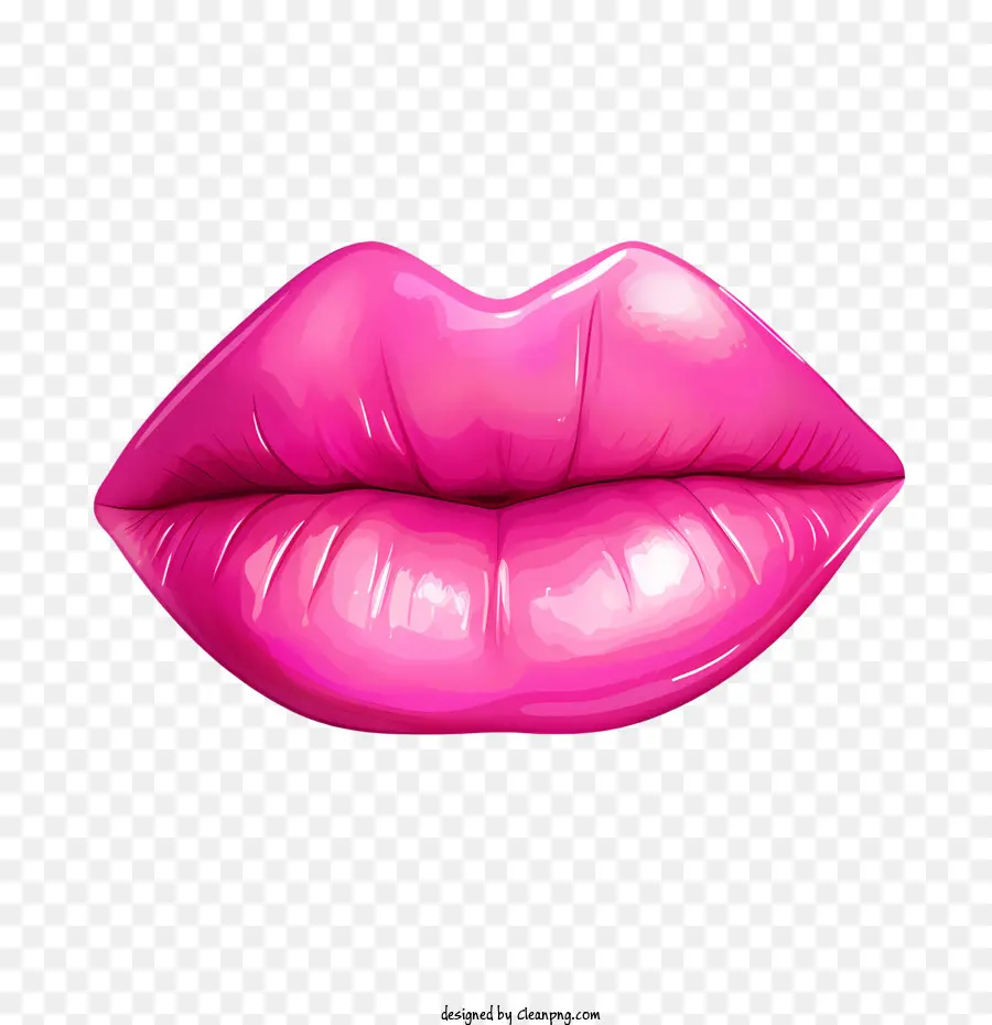 Bibir Merah Muda，Bibir Mengkilap PNG