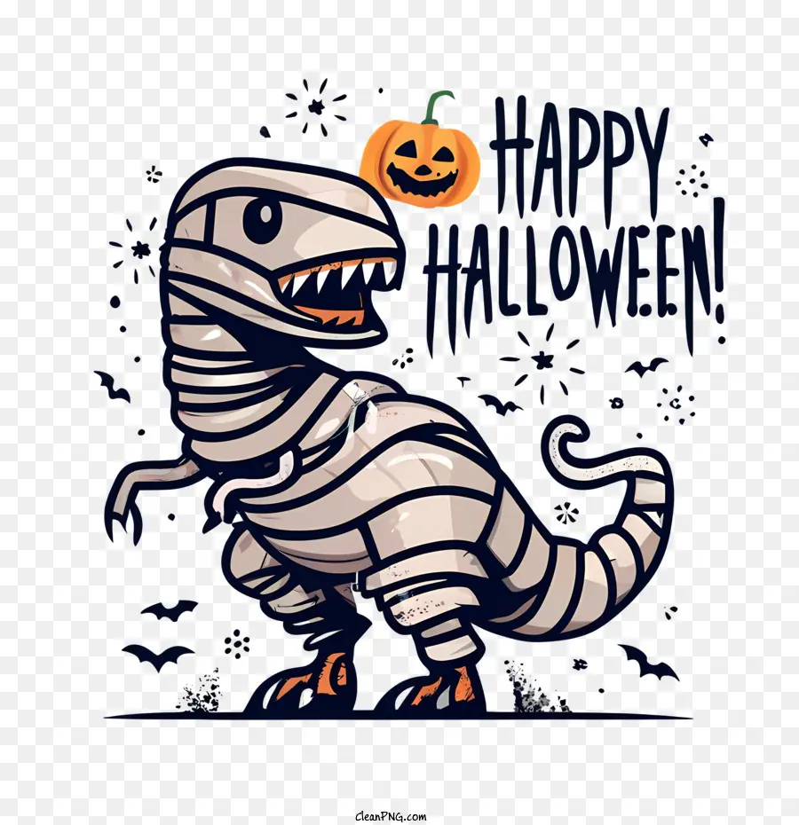 Selamat Halloween，Dinosaurus Mumi PNG