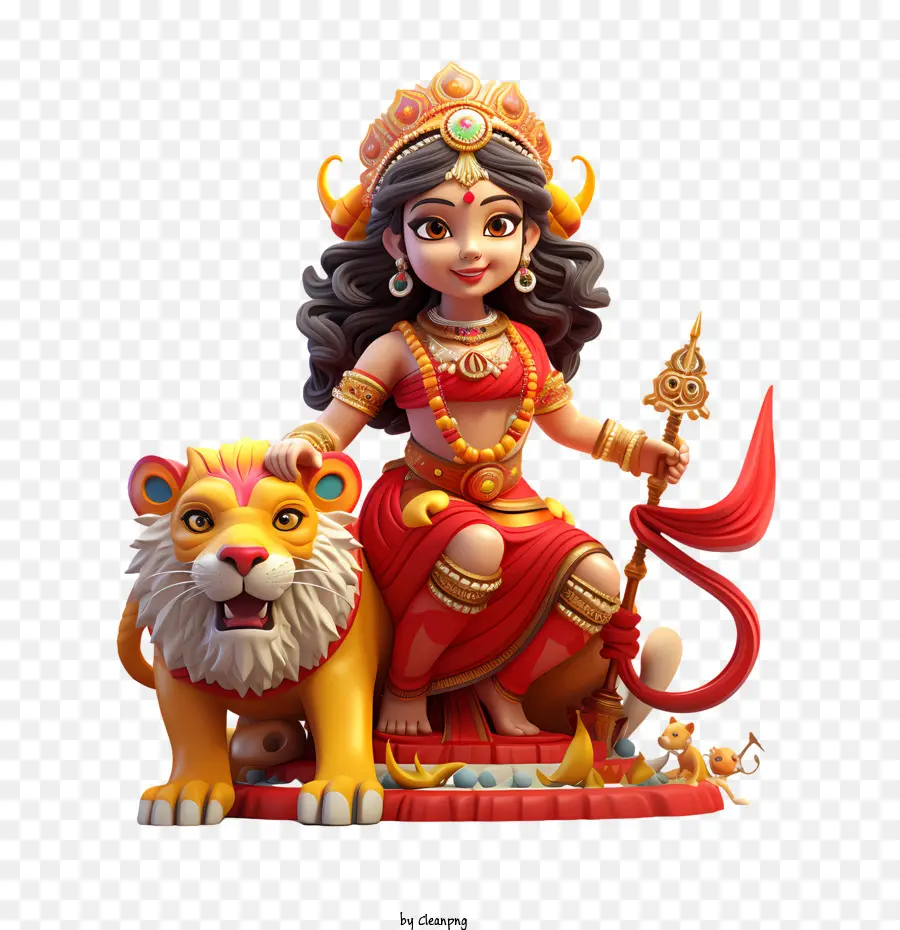 Sharad Navratri，Dewi Dengan Singa PNG