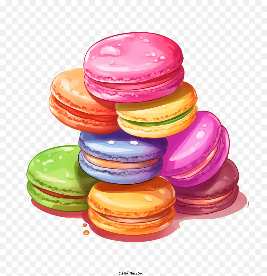 Macaroon Hari，Warna Warni PNG