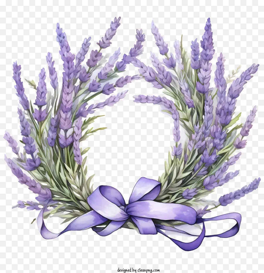 Karangan Bunga Lavender，Cat Air PNG