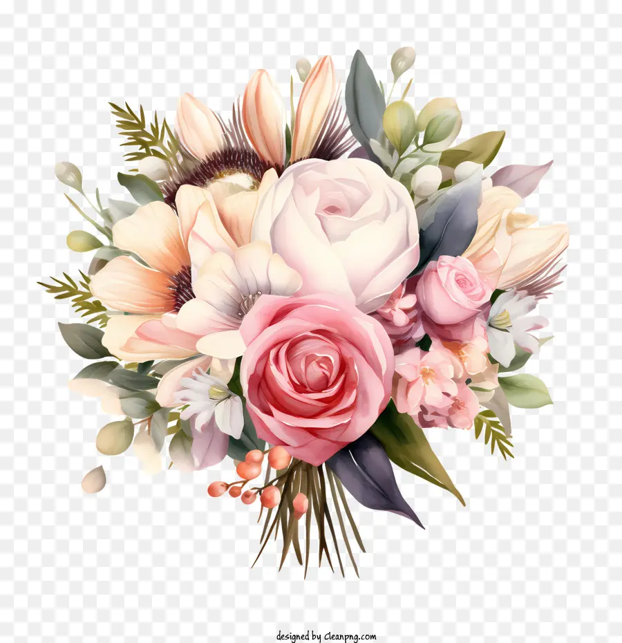 Pernikahan Karangan Bunga，Buket Bunga PNG
