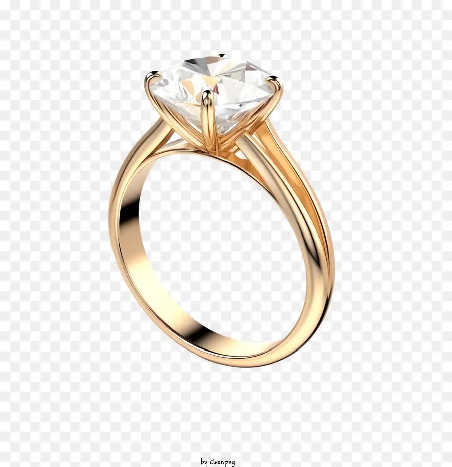 Cincin Berlian，Cincin Emas PNG