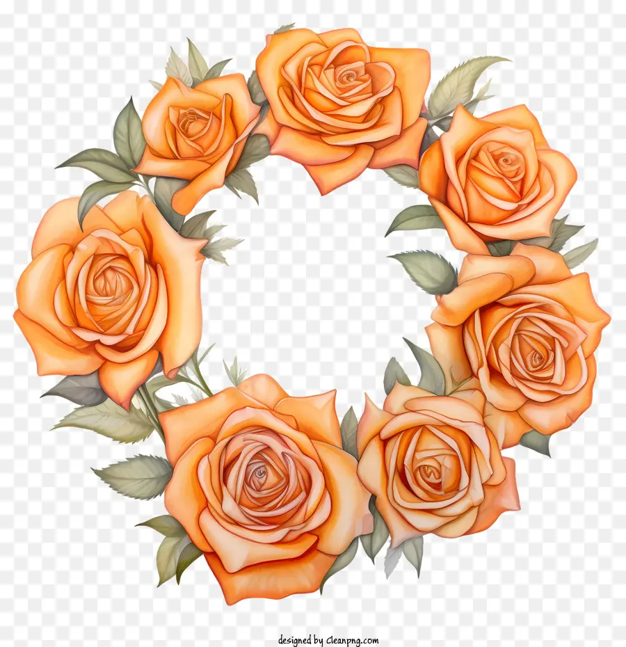 Karangan Bunga Mawar，Mawar Oranye PNG