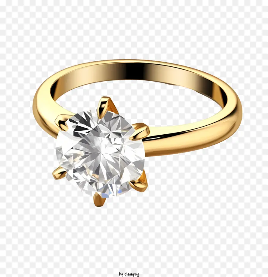 Cincin Berlian，Cincin Emas PNG