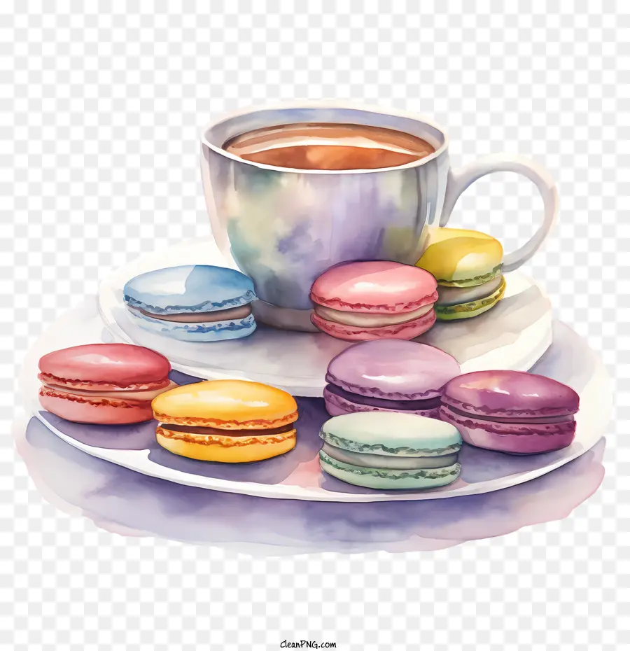 Macaroon Hari，Cat Air Ilustrasi PNG