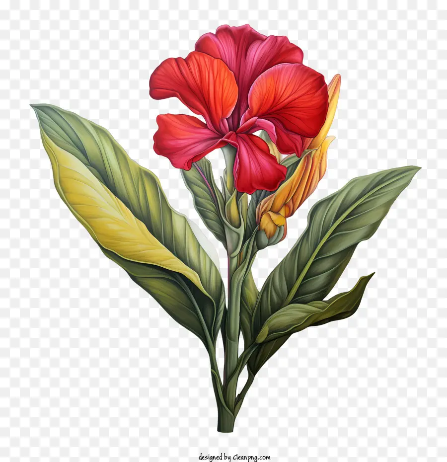 Batang Menunjukkan，Bunga Merah PNG