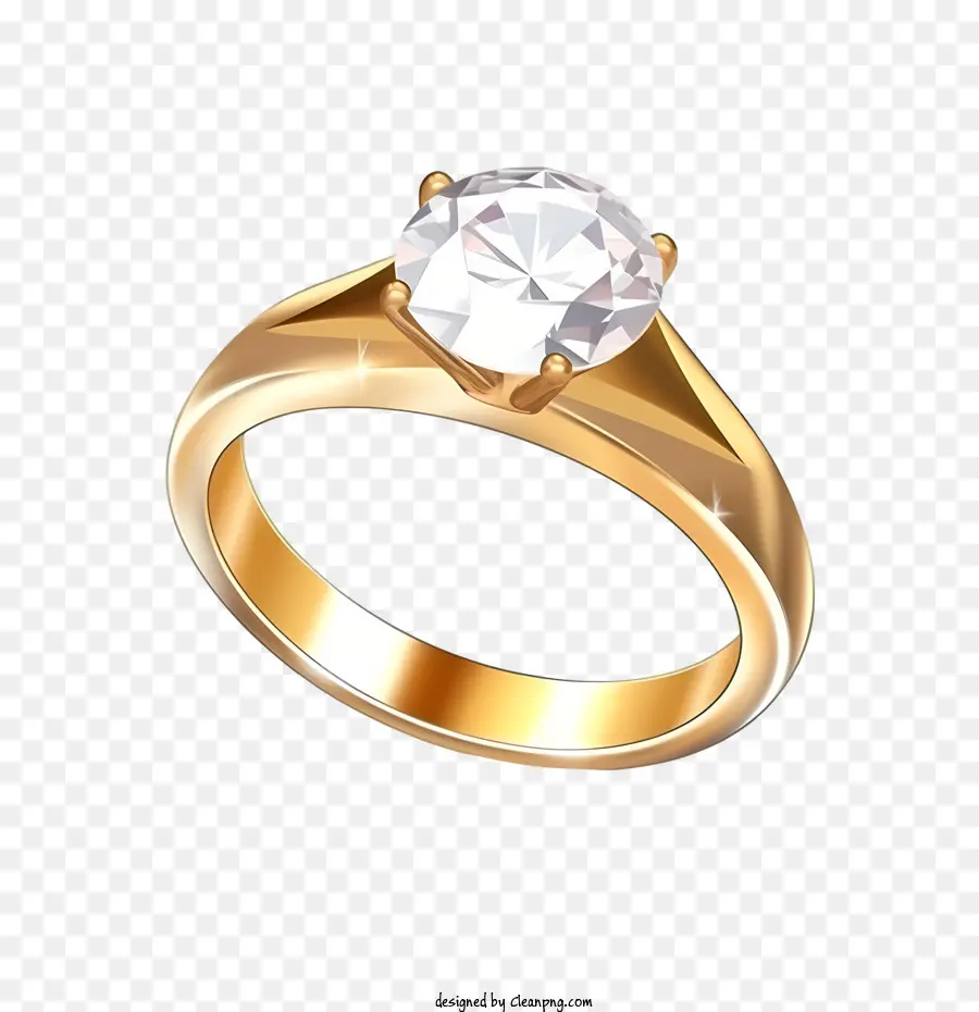 Cincin Berlian，Cincin Emas PNG