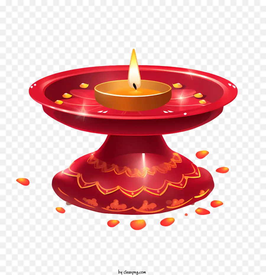 Deepavali，Lilin Merah Di Nampan PNG