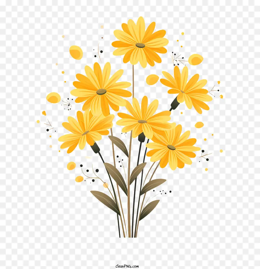 Bunga Kuning，Daisy Buket PNG