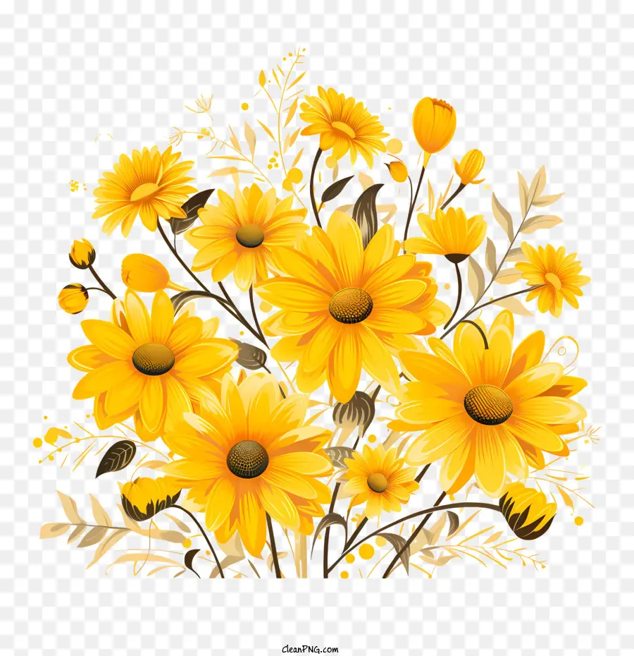 Bunga Kuning，Karangan PNG