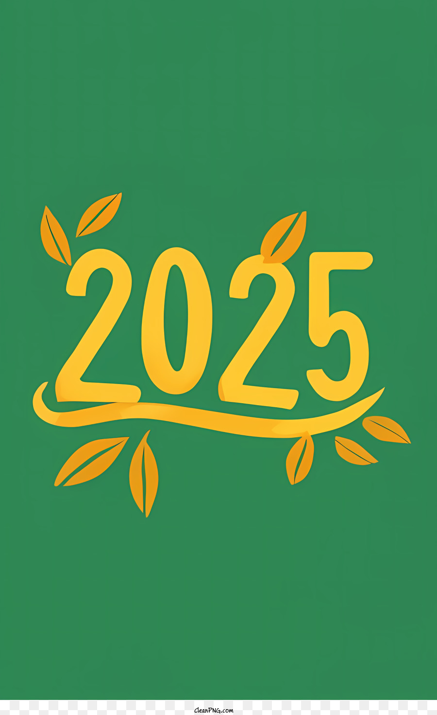 2025 Selamat Tahun Baru, 2025 Word Art, Hijau gambar png