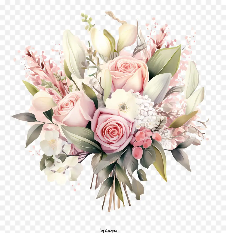 Pernikahan Karangan Bunga，Bunga Merah Muda PNG