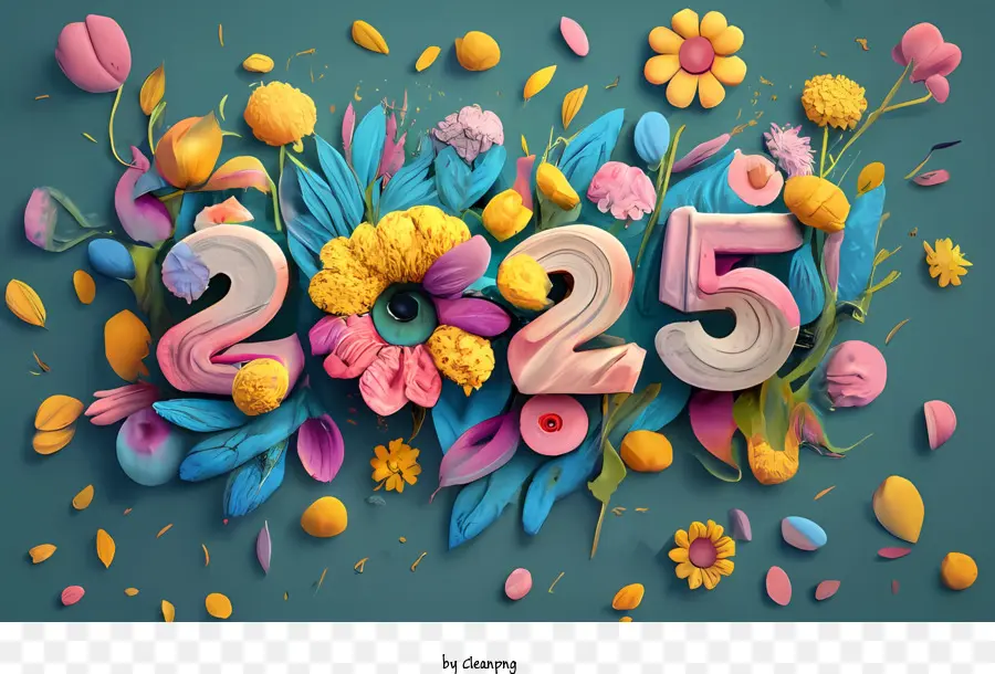 2025 Selamat Tahun Baru，Bunga PNG