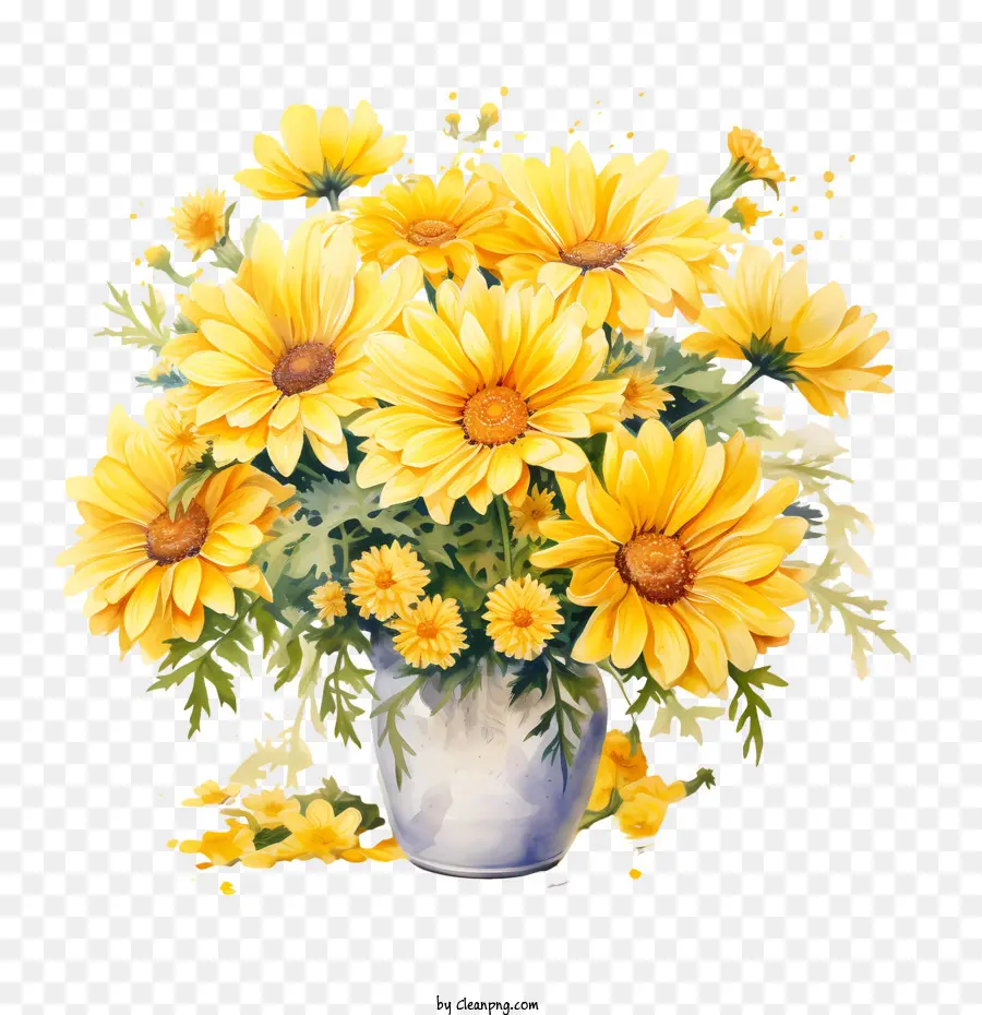 Bunga Kuning，Daisy Buket PNG
