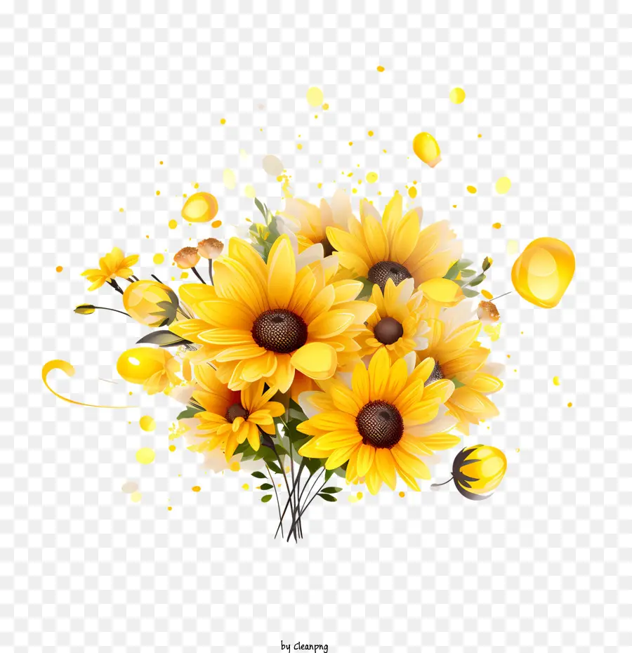 Bunga Kuning，Bunga Matahari PNG