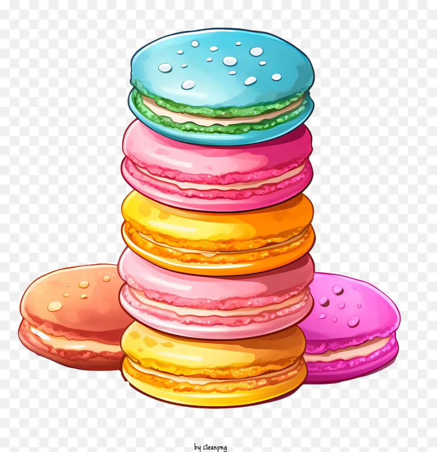 Macaroon Hari，Setumpuk Macaron Berwarna Warni PNG