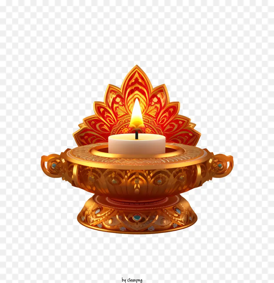 Diwali Lampu，Lilin PNG