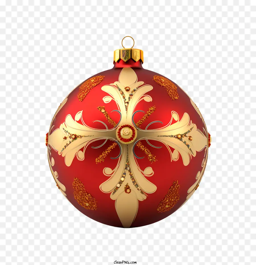 Bola Natal，Ornamen Merah Dan Emas PNG