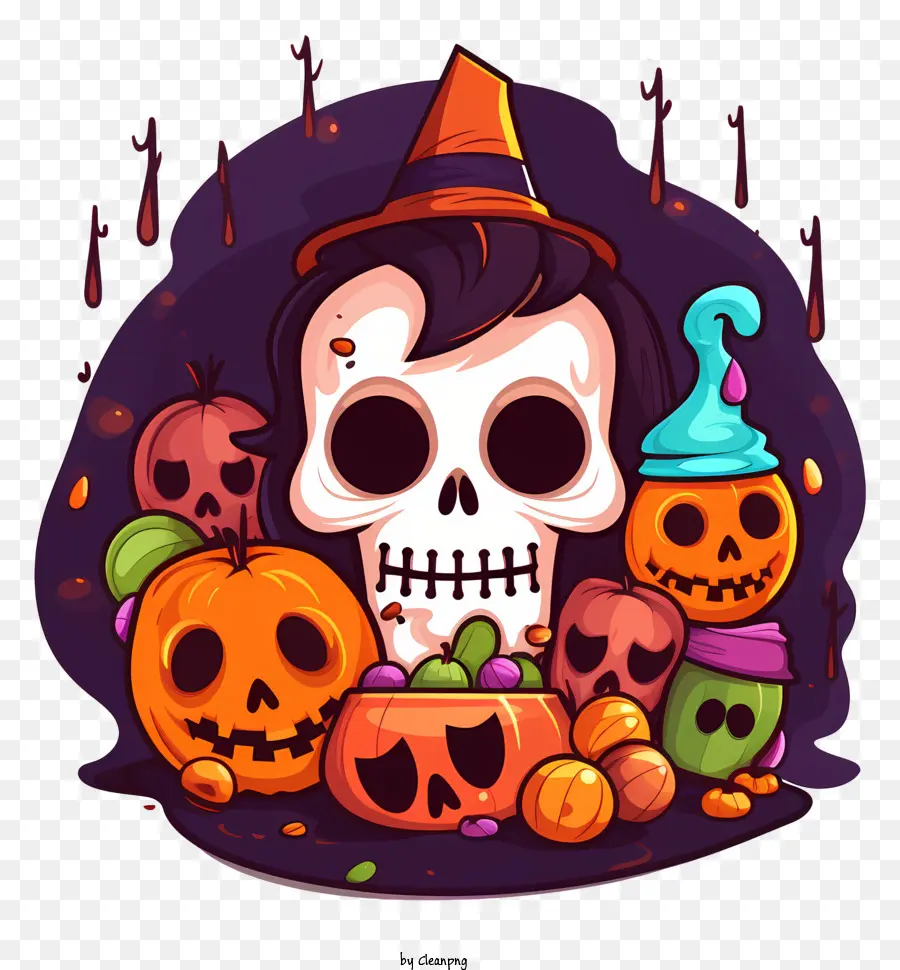 Ilustrasi Halloween，Tengkorak Halloween PNG