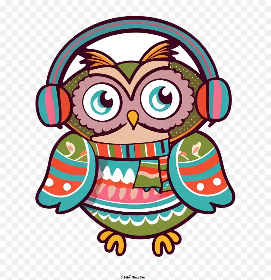 Burung Hantu Memakai Headphone，Burung Hantu Dengan Headphone PNG