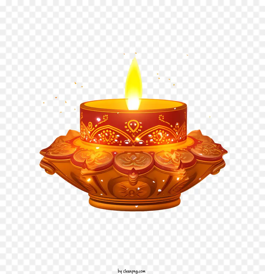 Diwali Lampu，Lilin PNG