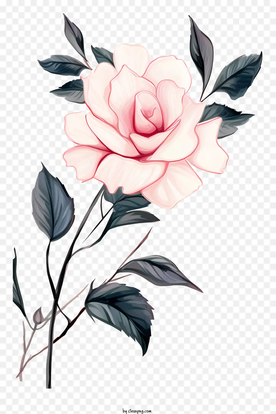 Pink Rose，Bunga PNG