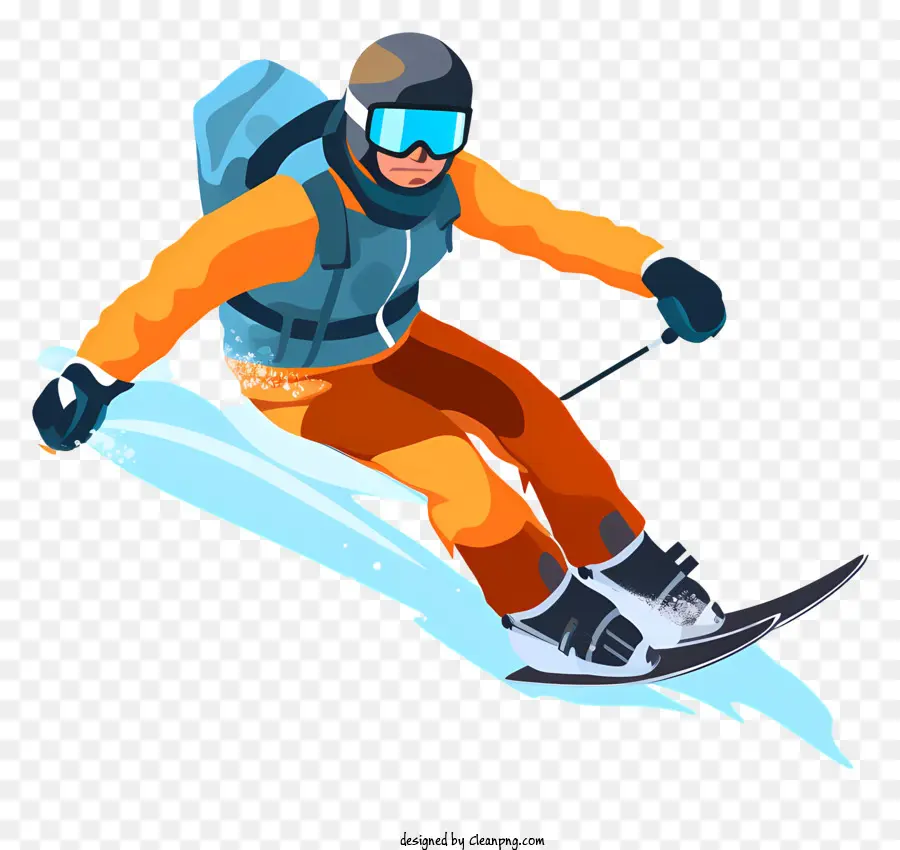 Pemain Ski，Jaket Oranye PNG
