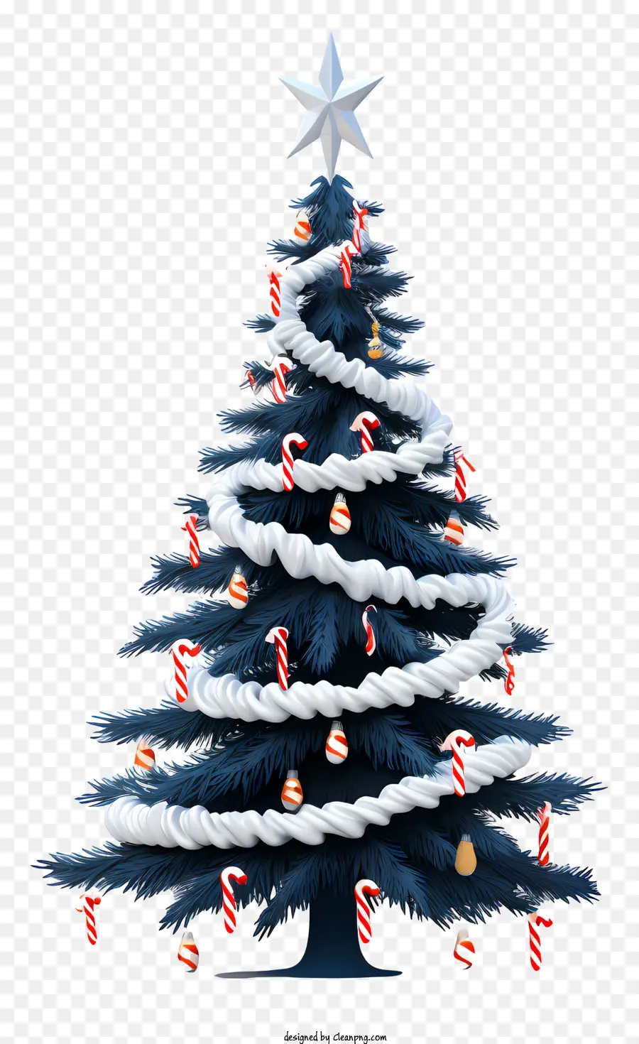 Pohon Natal，Tali Bergaris Merah Dan Putih PNG