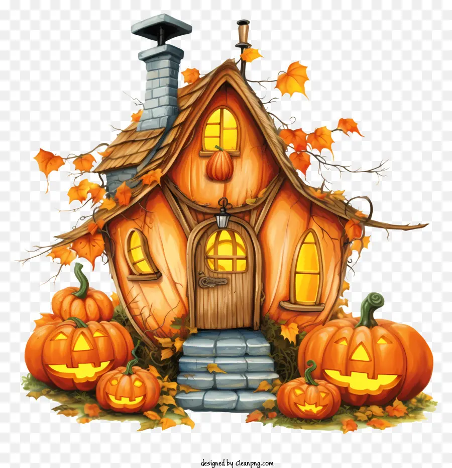 Rumah Kayu Kecil，Rumah Halloween Yang Lucu PNG