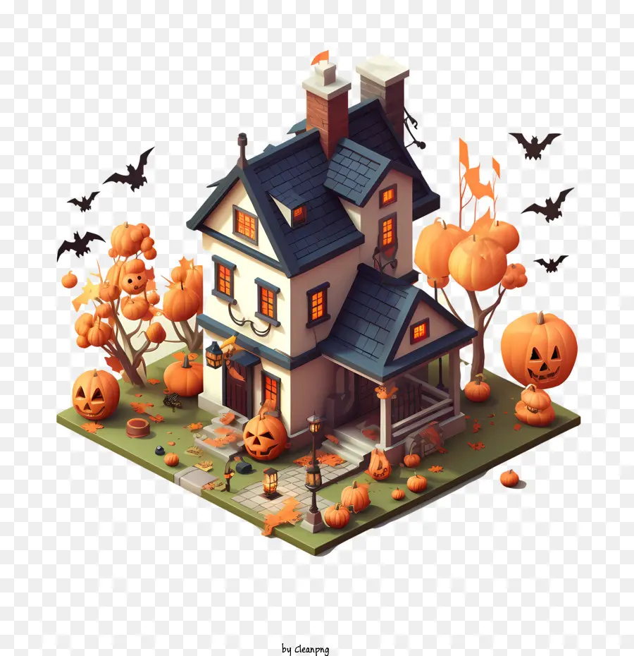 Pesta Halloween，Rumah Halloween PNG