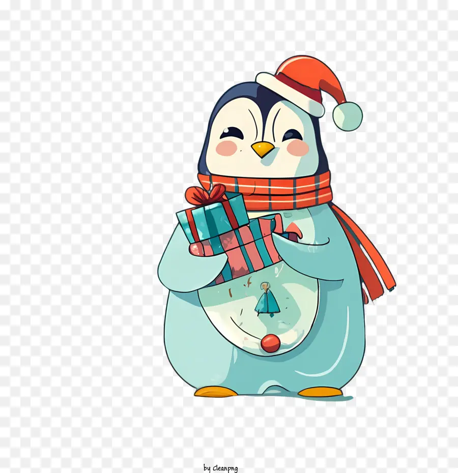 Penguin Yang Lucu，Penguin Dengan Hadiah PNG