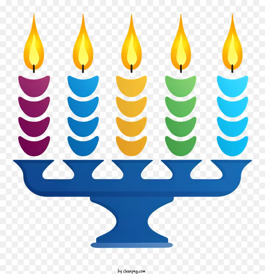 Hanukkah，Lilin Berwarna Warni PNG