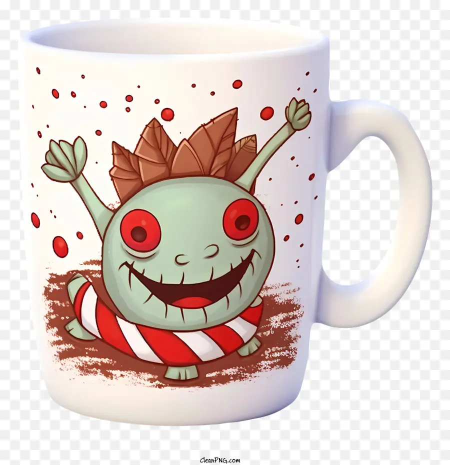 Kopi Mug，Kartun Monster PNG