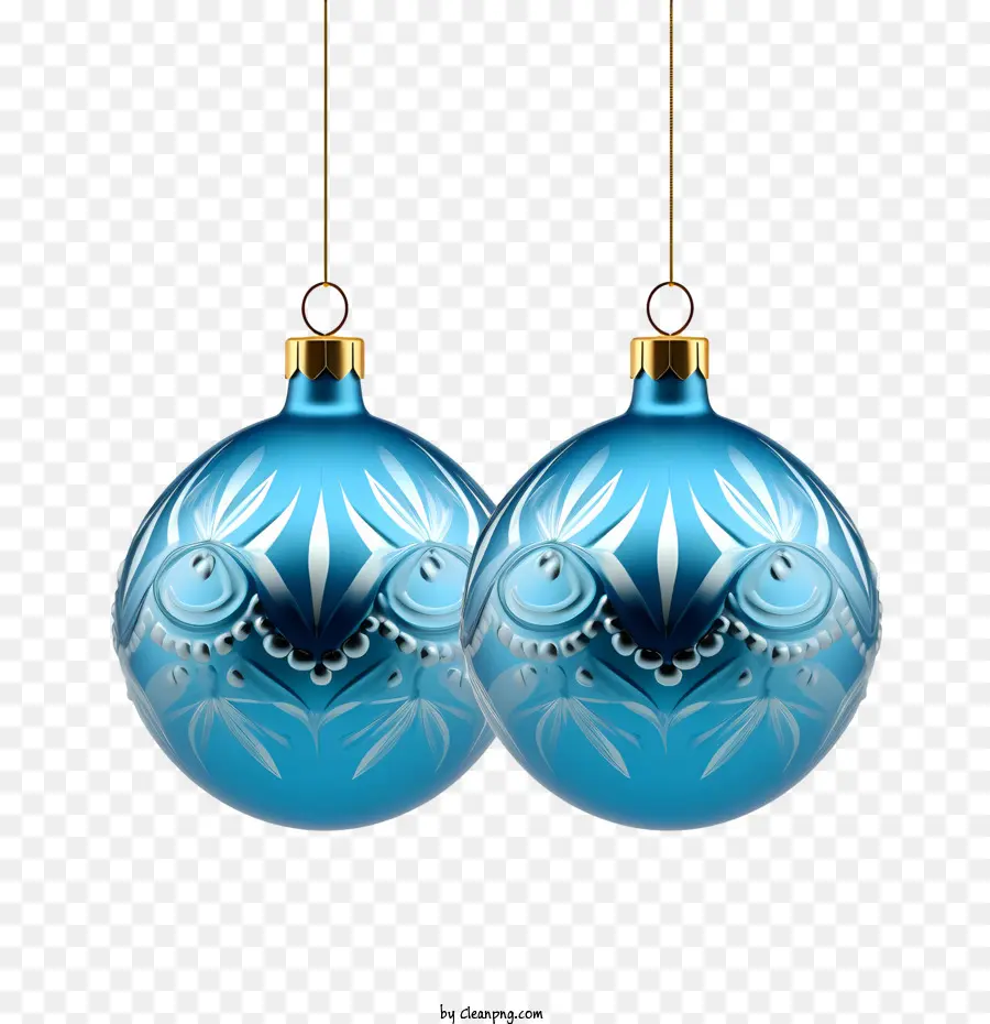 Bola Natal，Ornamen Biru PNG