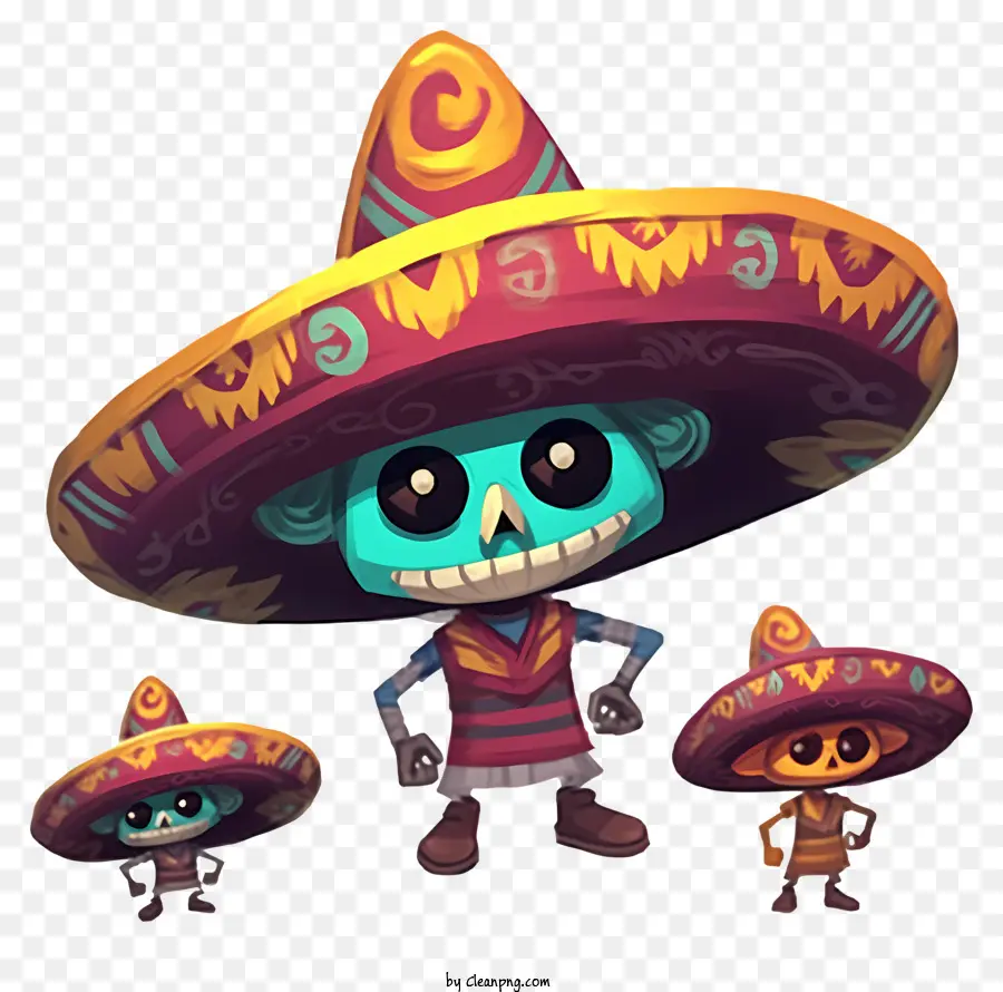 Karakter Kartun Meksiko，Pakaian Tradisional Meksiko PNG