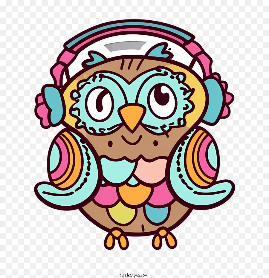 Burung Hantu Mengenakan Headphone，Musik PNG