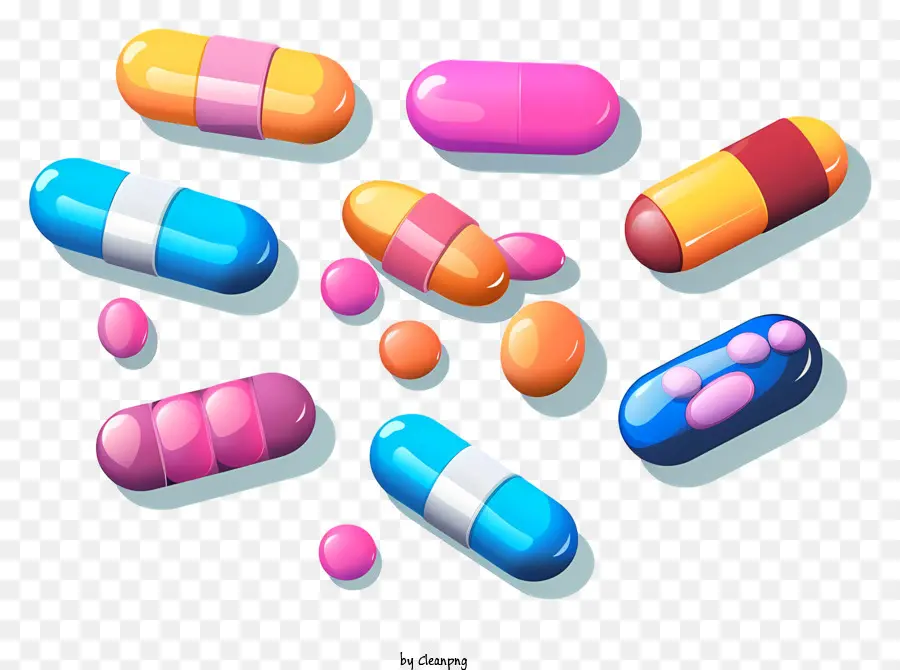 Tablet Obat，Warna Warni Pil PNG