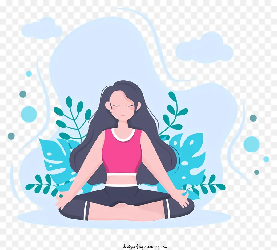 Yoga，Wanita Meditasi PNG