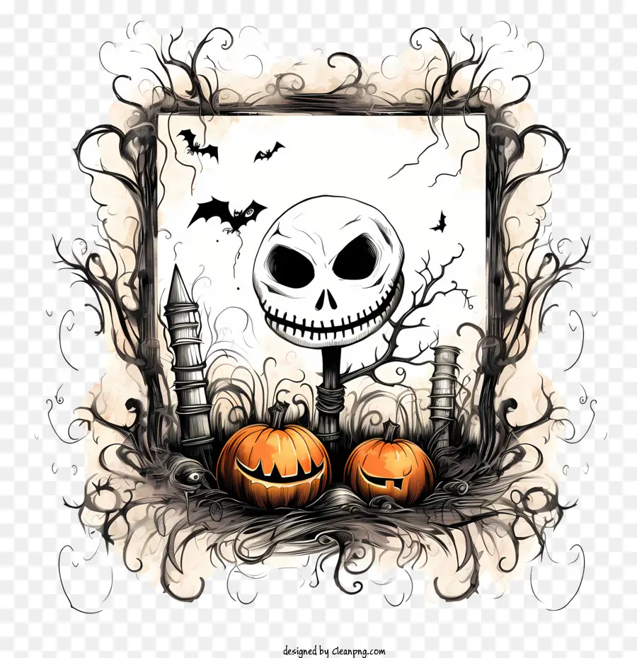 Pesta Halloween，Bingkai Halloween PNG