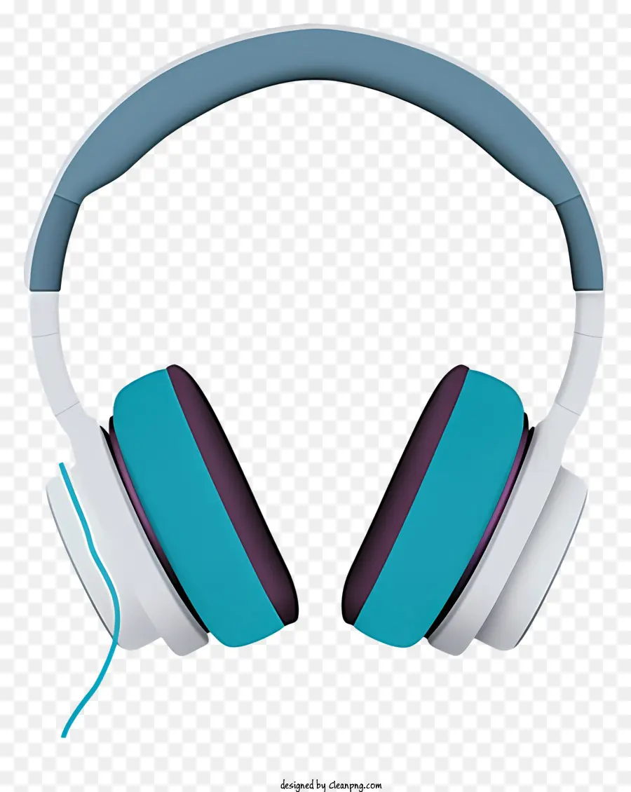 Headphone Putih，Bantalan Telinga Pirus PNG