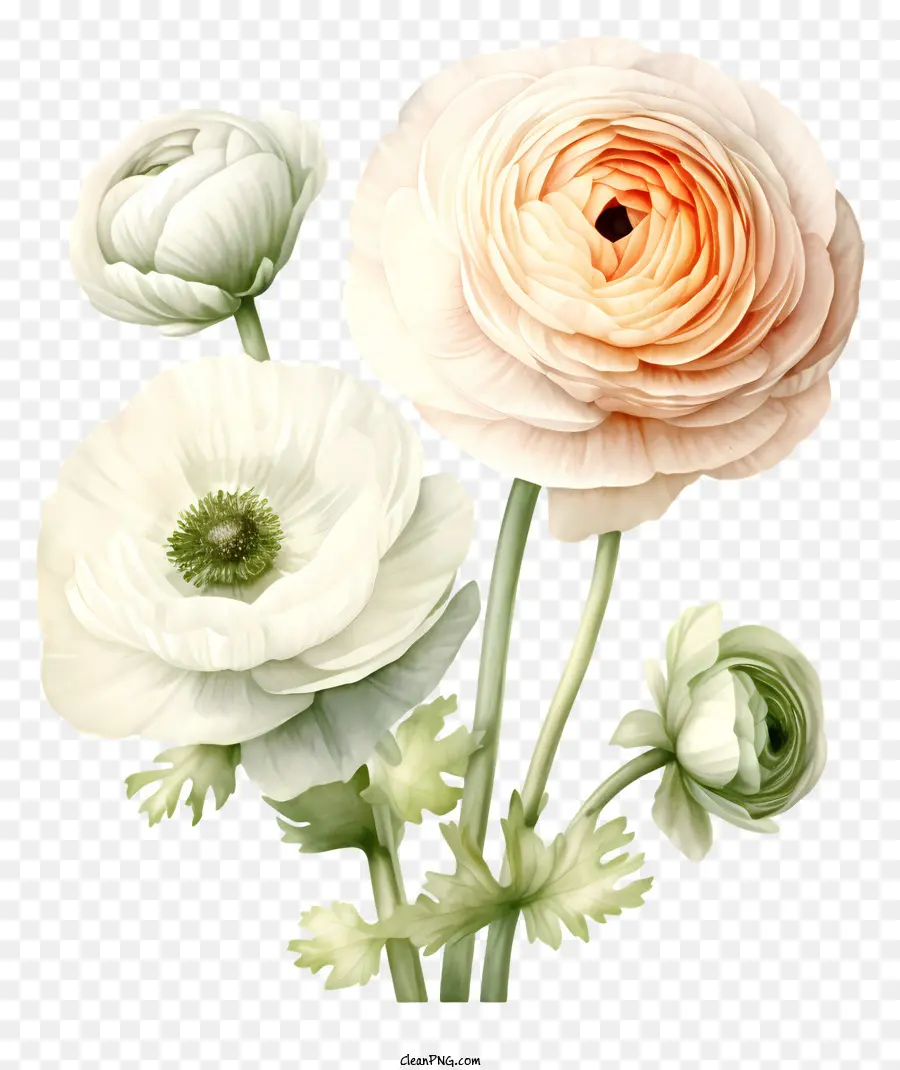 Bunga Poppy Putih，Rangkaian Bunga PNG
